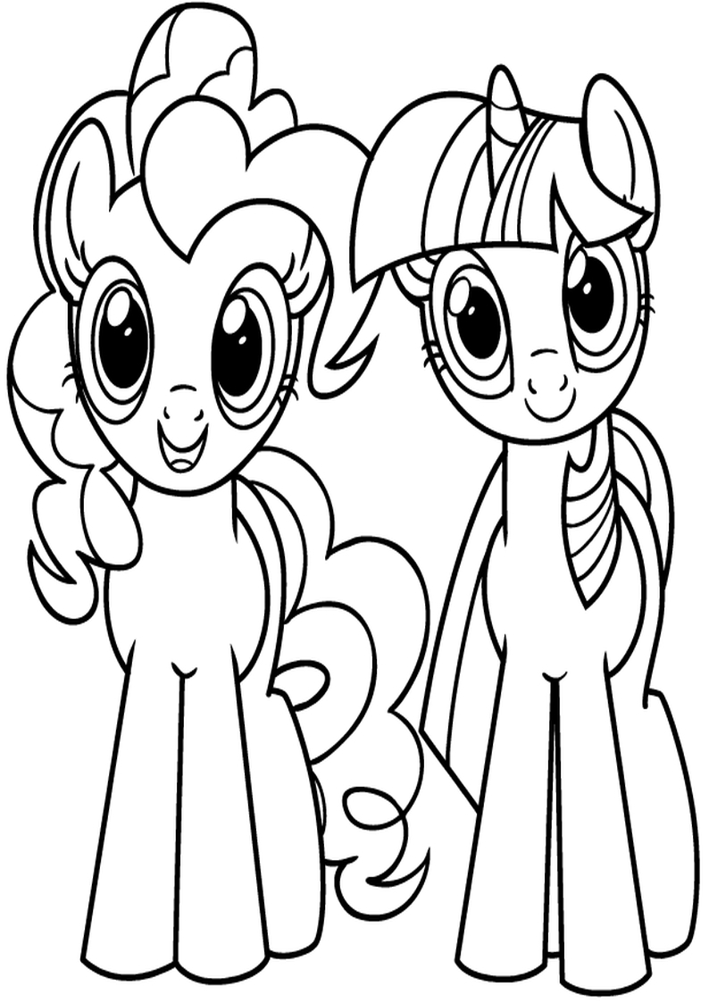 Kolorowanka Twilight Sparkle i Pinkie Pie